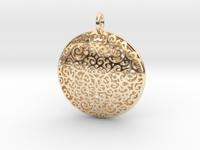 Fine Vine Pendant in 14k Gold Plated Brass