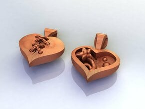 Broken Hearts Pendant in Natural Bronze