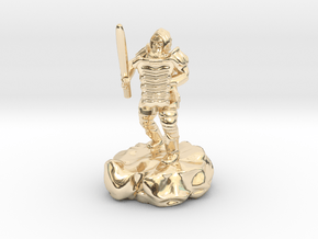 Hill Dwarf Figher in 14k Gold Plated Brass