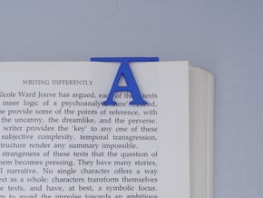 Bookmark Monogram. Initial / Letter A  in Blue Processed Versatile Plastic