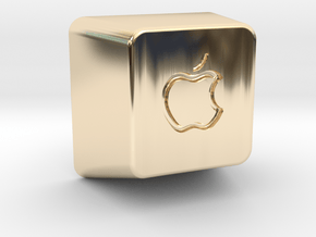  Keyboard Cap Pendant - Open Apple in 14K Yellow Gold