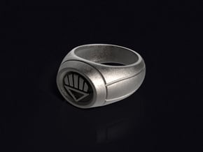Black Lantern Ring in Polished Bronzed Silver Steel