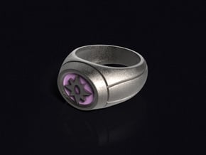 Violet Lantern Ring in Polished Bronzed Silver Steel