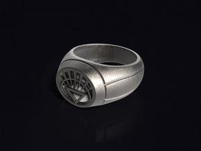 White Lantern Ring in Polished Bronzed Silver Steel