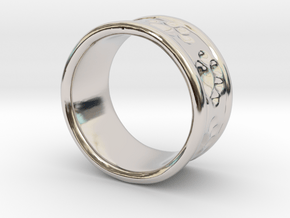 Dog Ring2 in Rhodium Plated Brass