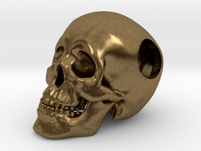 Human Skull Bead - small in Natural Bronze