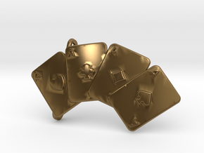 Aces Belt Buckle in Polished Bronze