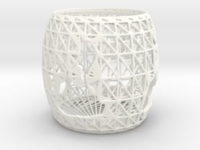 3D Printed Block Island Tea Light 2 in White Processed Versatile Plastic