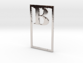 Bookmark Monogram. Initial / Letter  B  in Rhodium Plated Brass