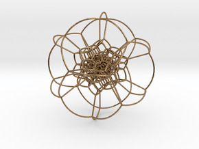 120-cell stereographic, small in Natural Brass