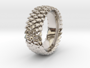 Scale Ring 2016 Size 11 in Rhodium Plated Brass