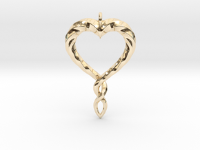 Twisted Heart New in 14k Gold Plated Brass