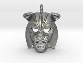 Tiger kabuki-style Pendant small in Natural Silver