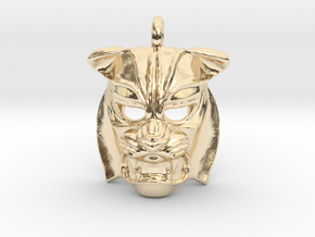 Tiger kabuki-style Pendant small in 14k Gold Plated Brass