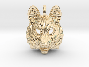 Siberian Husky Small Pendant in 14k Gold Plated Brass