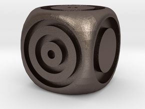 Ring Dice in Polished Bronzed Silver Steel