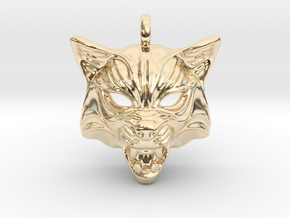 Fox Type 2 Small Pendant in 14k Gold Plated Brass