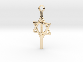 1" Cross with Star of David - Messianic Jewish in 14K Yellow Gold