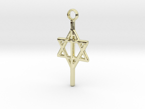 1" Cross with Star of David - Messianic Jewish in 14K Yellow Gold