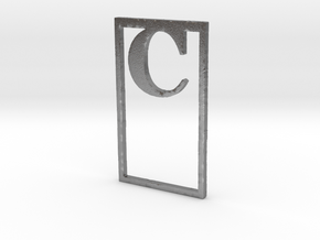 Bookmark Monogram. Initial / Letter  C  in Natural Silver