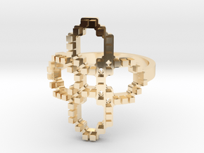 FlowER Ring in 14k Gold Plated Brass: 8 / 56.75