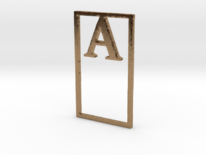 Bookmark Monogram. Initial / Letter A  in Natural Brass