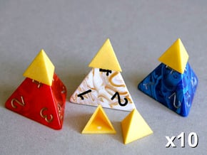 Tetrahedron Capstones (x10) in Yellow Processed Versatile Plastic