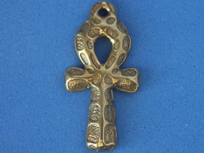 Ankh Pendant - Textured in Polished Brass