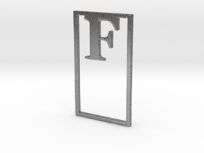 Bookmark Monogram. Initial / Letter F in Natural Silver