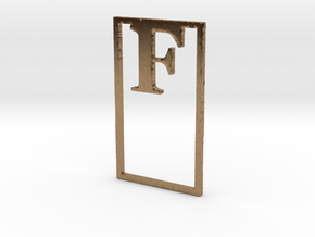 Bookmark Monogram. Initial / Letter F in Natural Brass