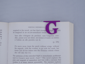 Bookmark Monogram. Initial / Letter G  in Purple Processed Versatile Plastic