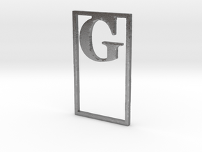 Bookmark Monogram. Initial / Letter G  in Natural Silver
