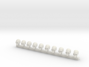 Miniature Skulls 28 mm in White Natural Versatile Plastic