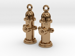 Fire Hydrant Earrings in Polished Brass