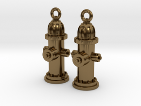 Fire Hydrant Earrings in Polished Bronze