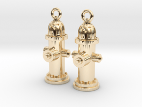 Fire Hydrant Earrings in 14k Gold Plated Brass