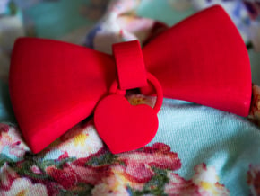 Heart Charm Bow in Red Processed Versatile Plastic