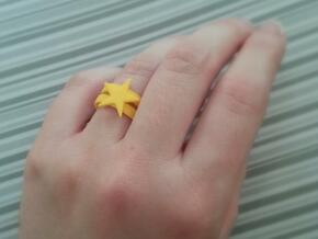 Stars And Stripes Ring (U.S. Size 6.5) in Yellow Processed Versatile Plastic