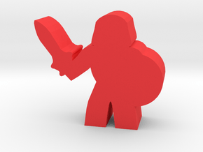 Game Piece, Barbarian Prince With Shield in Red Processed Versatile Plastic