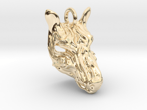 Horse Small Pendant in 14K Yellow Gold