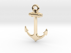 Anchor Pendant in 14k Gold Plated Brass