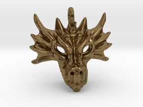 Aegis Dragon Small Pendant in Natural Bronze