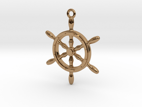 Nautical Steering Wheel Pendant in Polished Brass