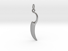 Woman's Knife 1 Pendant in Natural Silver