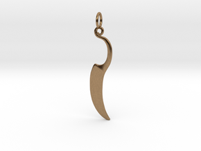 Woman's Knife 1 Pendant in Natural Brass