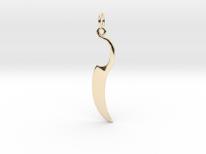 Woman's Knife 1 Pendant in 14k Gold Plated Brass