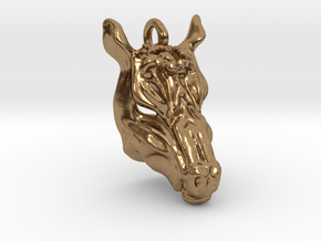 Horse 2 Small Pendant in Natural Brass
