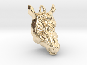 Horse 2 Small Pendant in 14k Gold Plated Brass