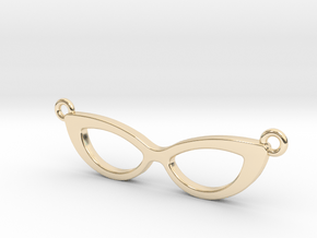 Cateye Glasses Necklace in 14K Yellow Gold