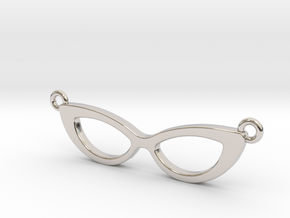 Cateye Glasses Necklace in Platinum